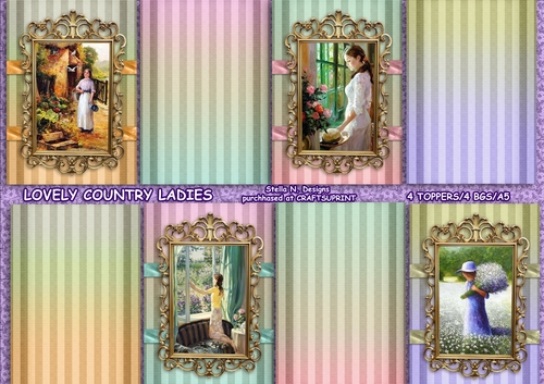 LOVELY COUNTRY LADIES - TOPPERS & BACKGROUNDS