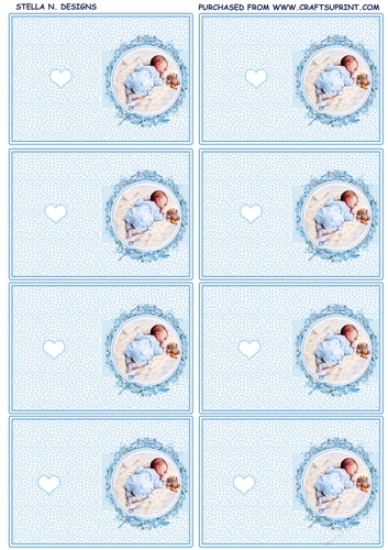 HELLO BABY 1 - CUT&FOLD GIFT TAGS