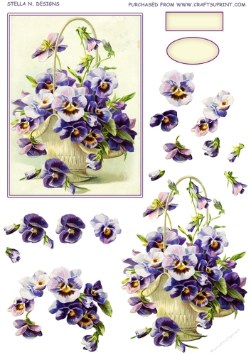 VINTAGE PANSIES TOPPER