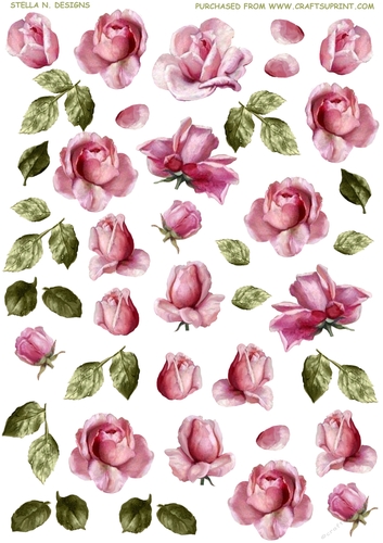 VINTAGE TEA ROSES DECOUPAGE