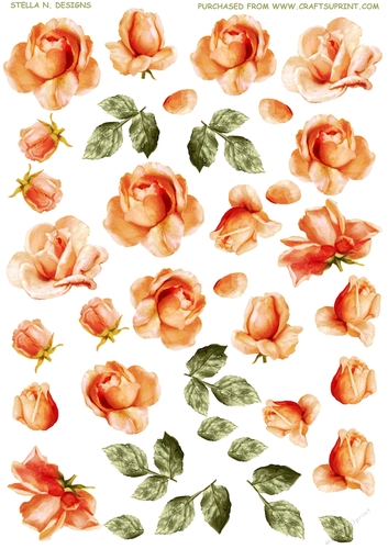 SUN KISSED ROSES DECOUPAGE