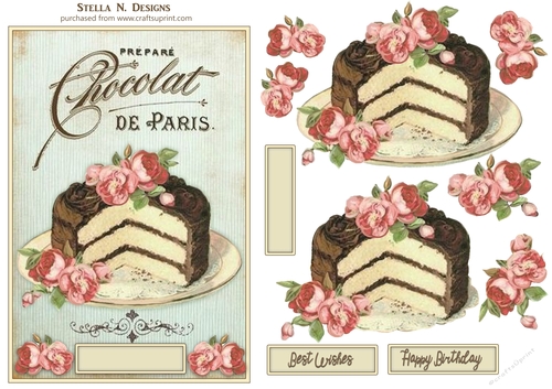 CAFE DE PARIS - ROSE CAKE TOPPER