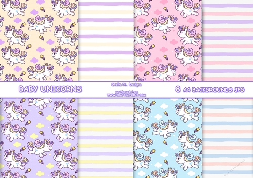 BABY UNICORNS A4 BACKGROUND KIT