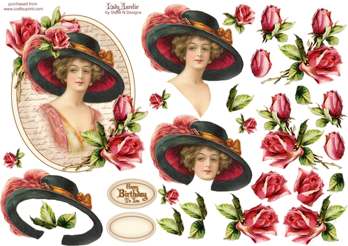 LADY AURELIE DECOUPAGE TOPPER