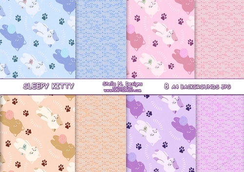 SLEEPY MINKI A4 BACKGROUND KIT