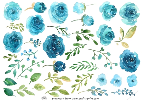 CALIFORNIA ROSES A4 CRAFT SHEET