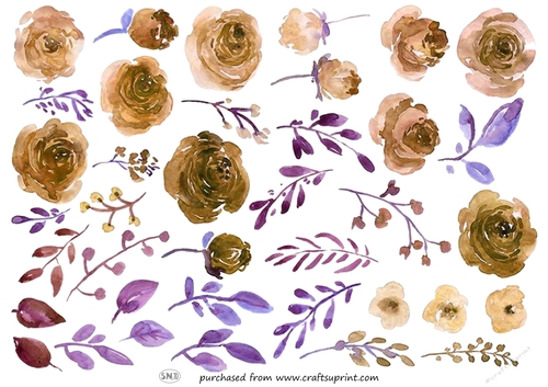 COFFEE ROSES A4 CRAFT SHEET