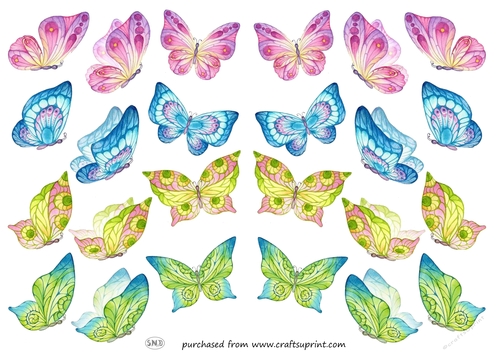 BUTTERFLY BRIGADE A4 CRAFT SHEET