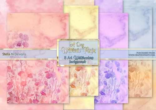 A DAY WITHOUT RAIN - A4 WATERCOLOR BACKGROUNDS