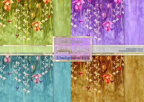 TRAILING ORCHID BACKGROUND KIT 8X8