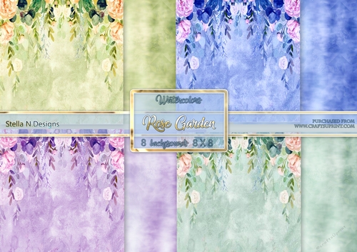 ROSE GARDEN  BACKGROUND KIT 8X8