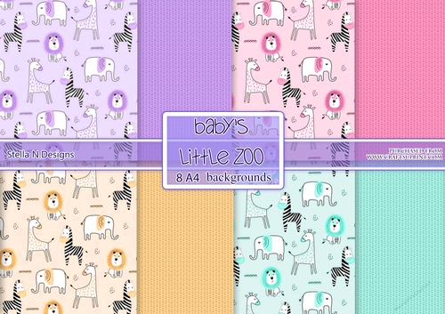 BABYS  LITTLE ZOO A4 BACKGROUND KIT