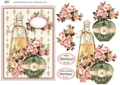 FRAGRANT GREETINGS DECOUPAGE TOPPER