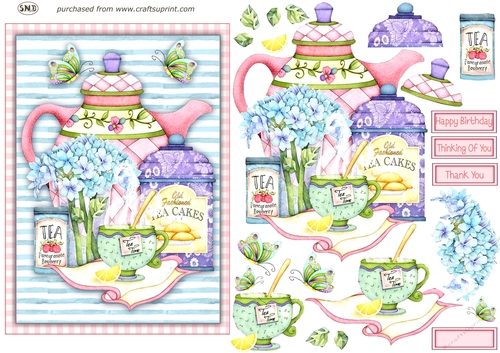 A CUP OF TEA DECOUPAGE TOPPER