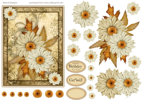 AUTUMN BOUQUET DECOUPAGE TOPPER