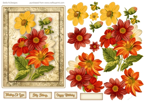 AUTUMN GREETINGS DECOUPAGE TOPPER