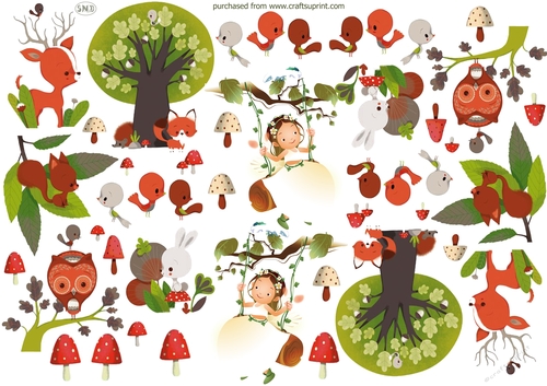 WOODLAND PRINCESS DECOUPAGE