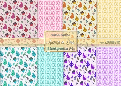 ACORNS AND OAK A4 BACKGROUND KIT 
