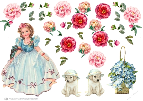 SWEET FLOWER GIRL DECOUPAGE
