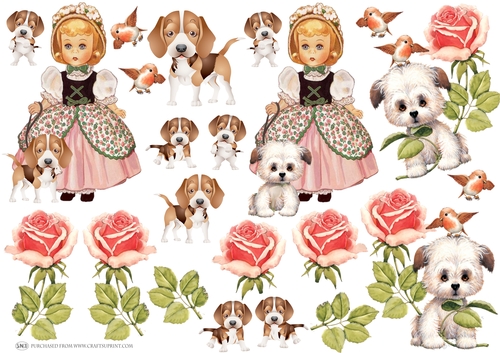 I LOVE MY PUPPIES DECOUPAGE