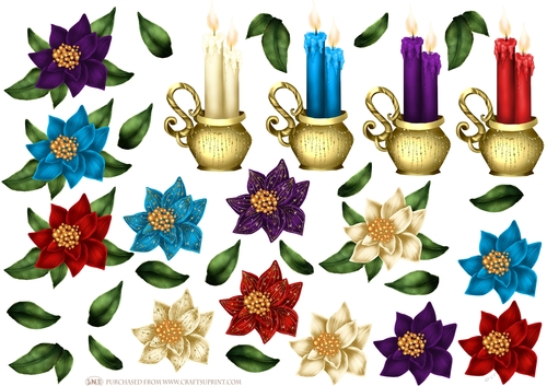 CARD CRAFTER CHRISTMAS - Poinsettia Candle Set