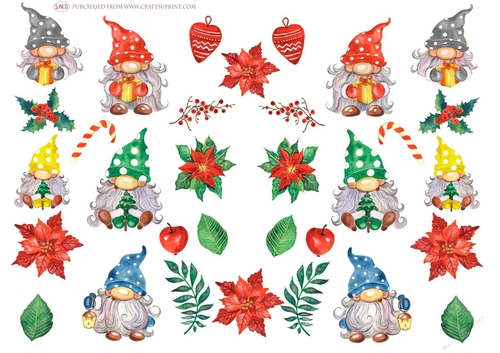 CHRISTMAS GNOMES DECOUPAGE