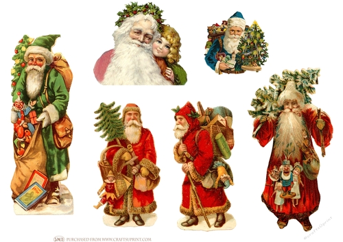 FATHER CHRISTMAS 2 DECOUPAGE