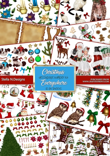 CHRISTMAS EVERYWHERE DECOUPAGE BUMPER KIT