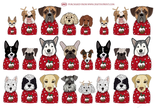 CHRISTMAS PUPPIES DECOUPAGE