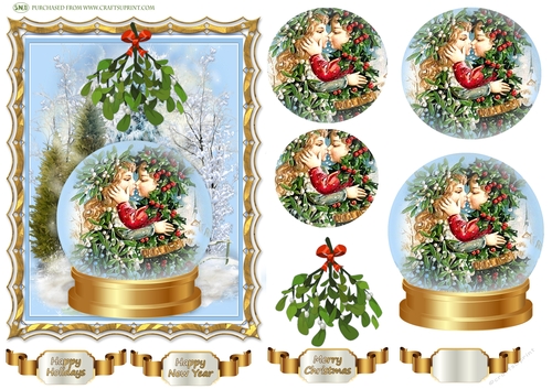UNDER THE MISTLETOE PYRAMID TOPPER