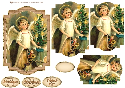 CHRISTMAS ANGEL 2 PYRAMID TOPPER