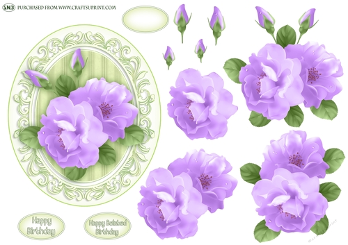 BIRTHDAY ROSES PURPLE TOPPER