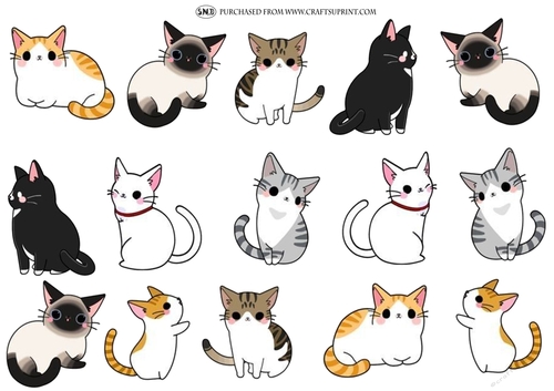 SWEET KAWAI MINKIES DECOUPAGE
