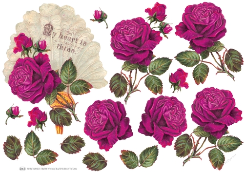 ROSE PINK DECOUPAGE