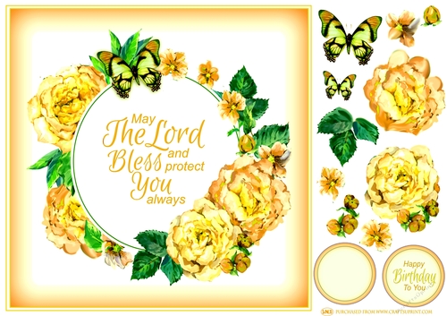 BUTTERFLY BLESSINGS 4  DECOUPAGE TOPPER