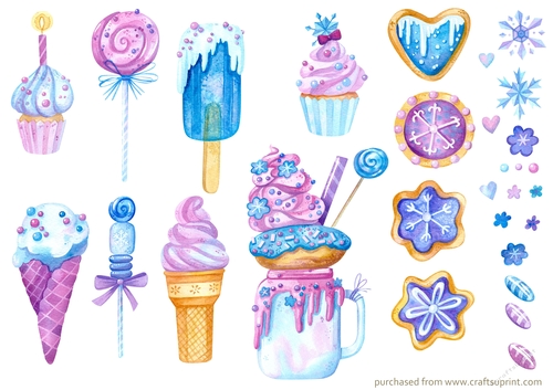 FROZEN TREATS A4 DECOUPAGE