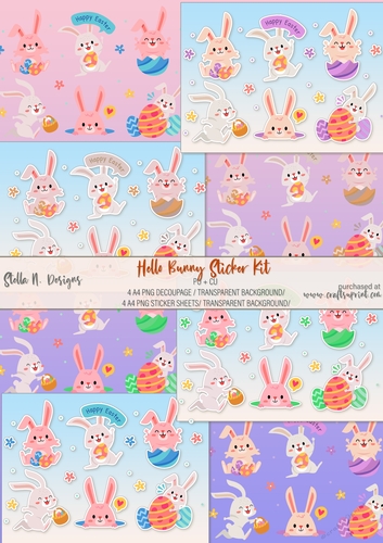 HELLO BUNNY STICKER KIT