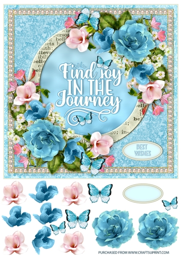 JOYFUL JOURNEY 8X8 DECOUPAGE TOPPER