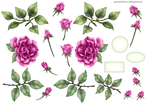 ELEGANT ROSE DECOUPAGE PINK