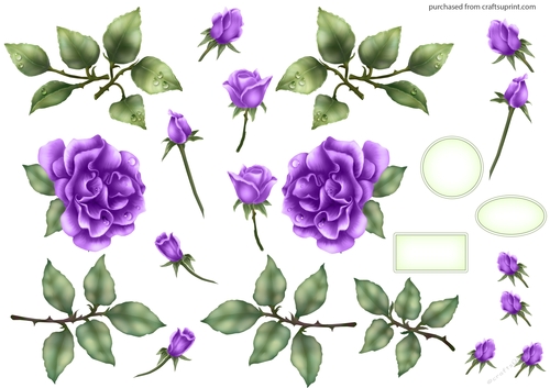 ELEGANT ROSE DECOUPAGE PURPLE