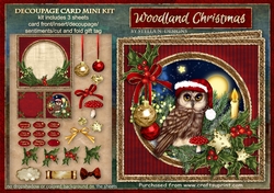 WOODLAND CHRISTMAS - DECOUPAGE CARD MINI KIT