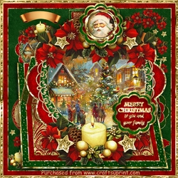 MERRY CHRISTMAS EASEL DECOUPAGE MINI KIT