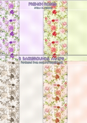 FRENCH ROSES A4 BACKGROUND KIT