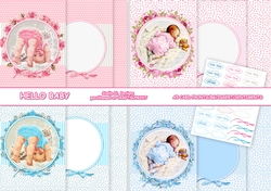 HELLO BABY CARD FRONTS W. BACK AND INSERTS