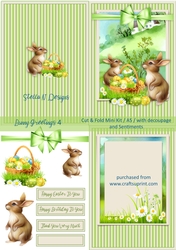 BUNNY GREETINGS 4 CUT & FOLD MINI KIT
