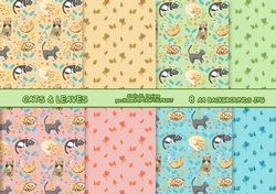 MINKIES & LEAVES BACKGROUND KIT