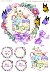 TEA TIME TOPPER W. DECOUPAGE
