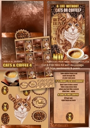 CATS & COFFEE 4 - MINI KIT W. DECOUPAGE & POEM