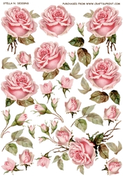 PINK VINTAGE ROSES DECOUPAGE
