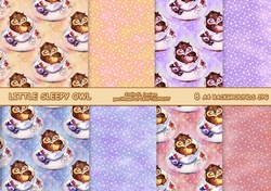 LITTLE SLEEPY OWL A4 BACKGROUND KIT